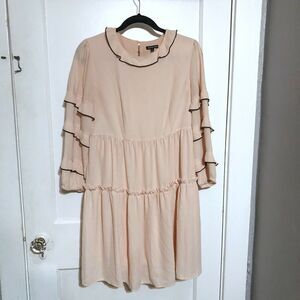 Who What Wear BLUSH Pink DRESS Tiered Ruffle